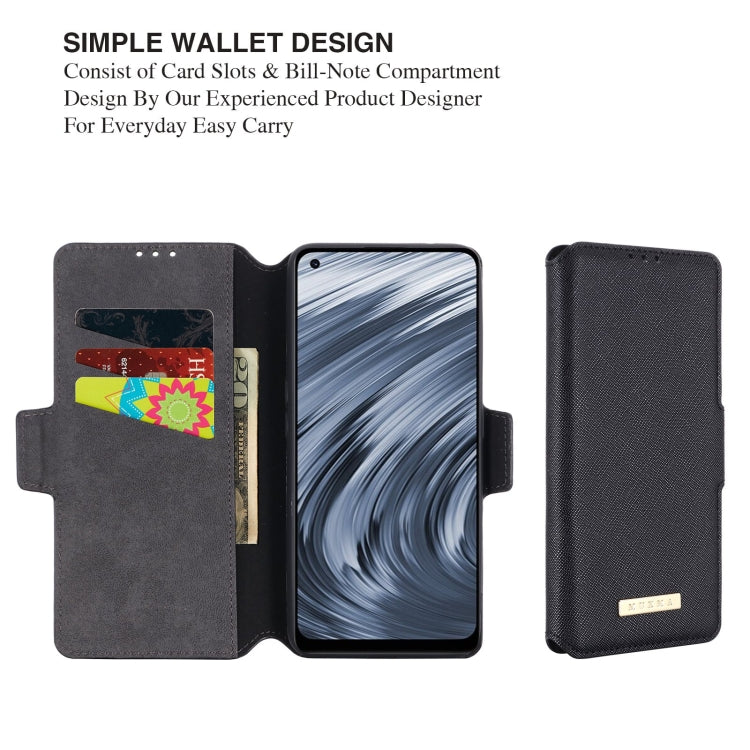 For OPPO Realme X7 Indian Version / V15 MUXMA MX115 Cross Texture Oil Edge Flip Leather Phone Case