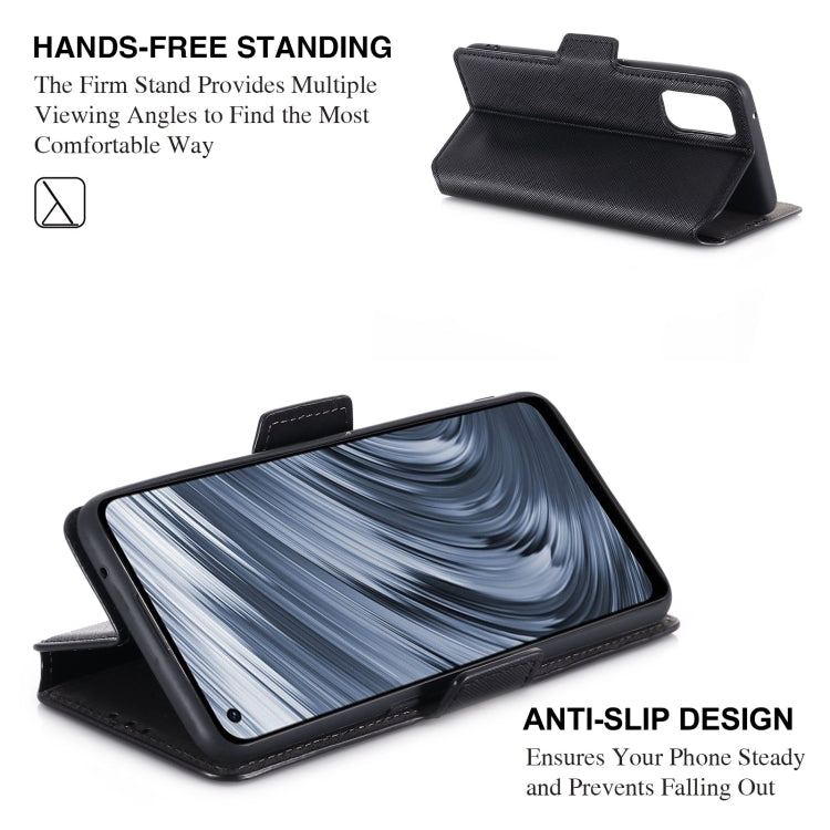 For OPPO Realme X7 Indian Version / V15 MUXMA MX115 Cross Texture Oil Edge Flip Leather Phone Case