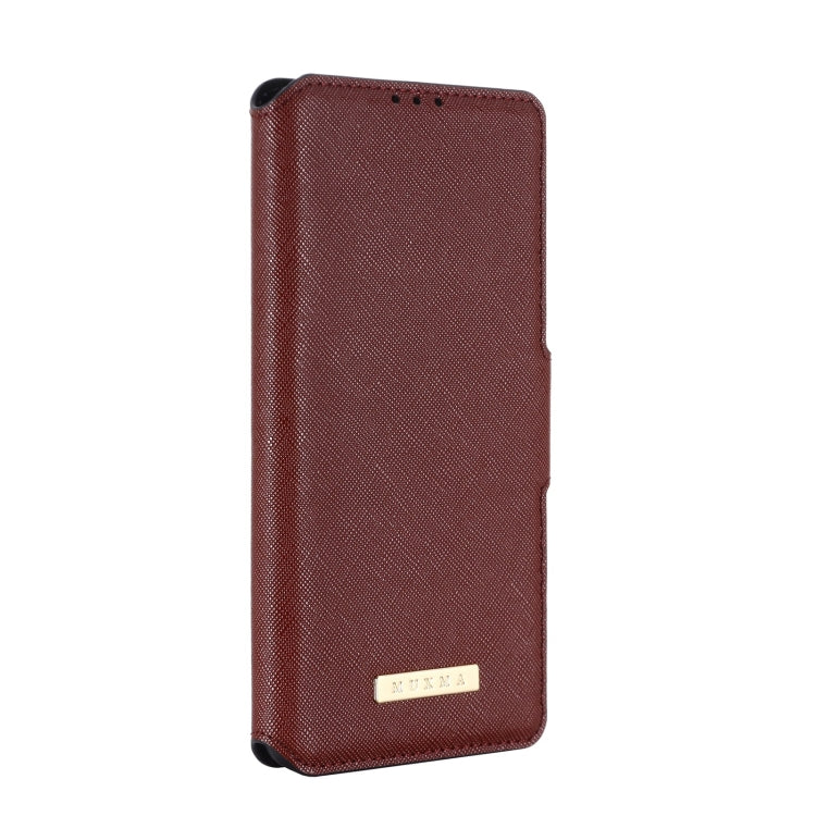 For OPPO Realme X7 Indian Version / V15 MUXMA MX115 Cross Texture Oil Edge Flip Leather Phone Case