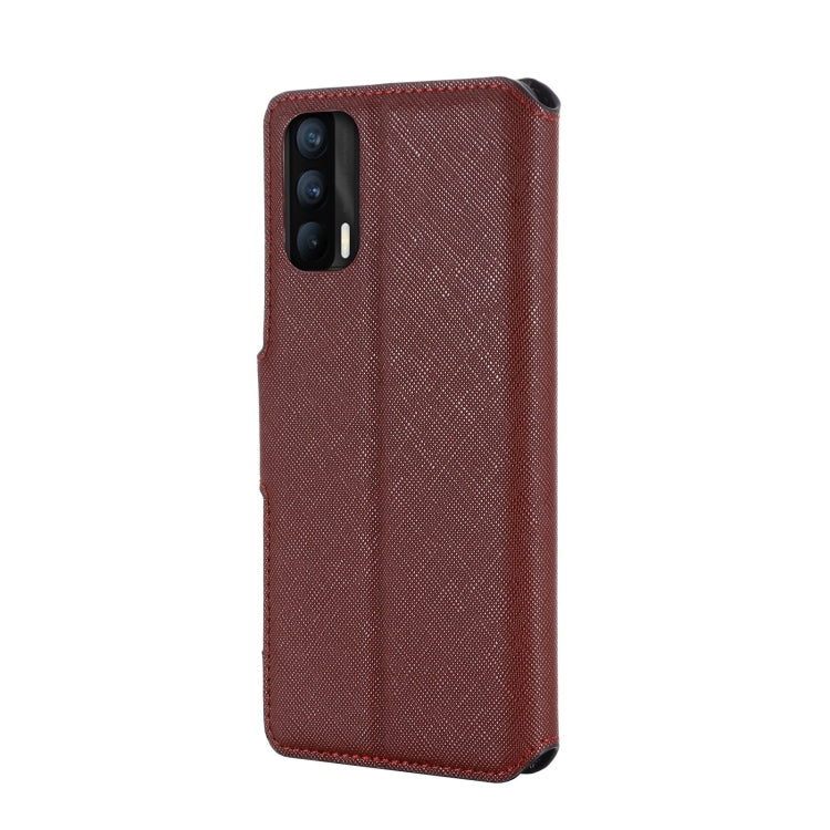 For OPPO Realme X7 Indian Version / V15 MUXMA MX115 Cross Texture Oil Edge Flip Leather Phone Case