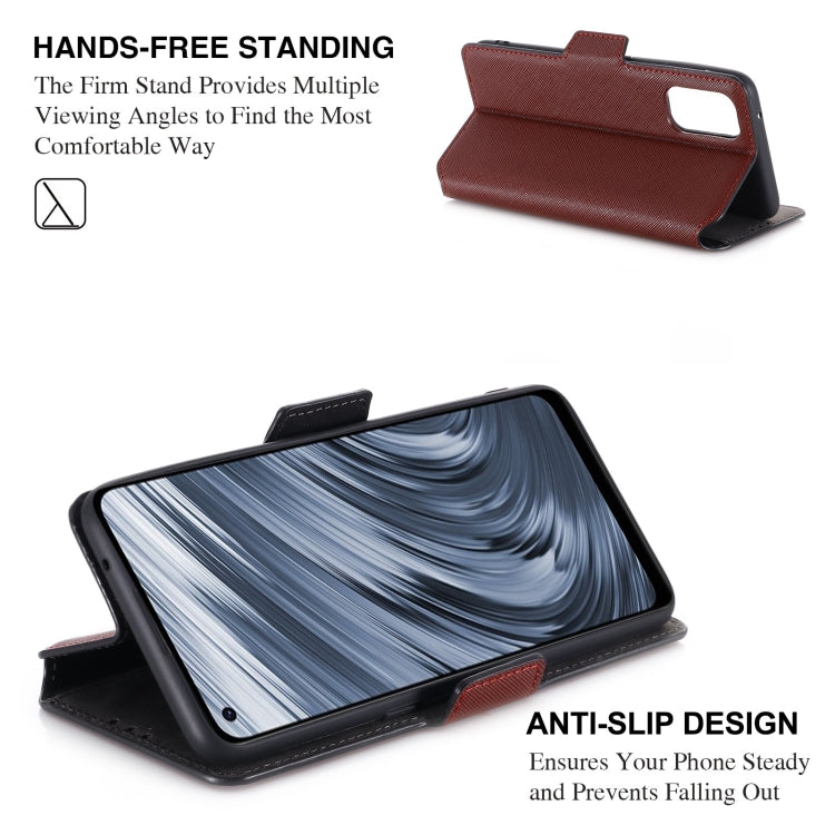 For OPPO Realme X7 Indian Version / V15 MUXMA MX115 Cross Texture Oil Edge Flip Leather Phone Case