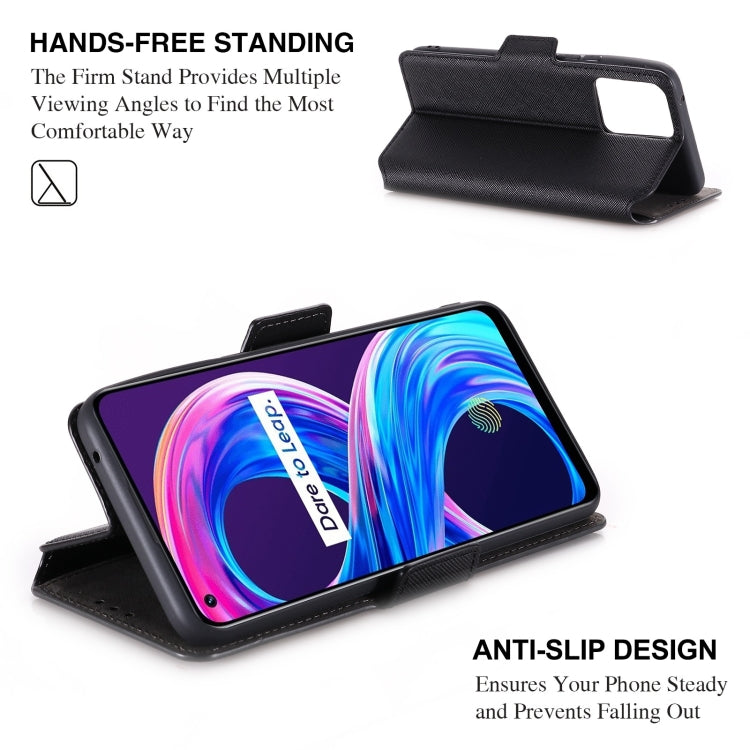 For OPPO Realme 8 / 8 Pro MUXMA MX115 Cross Texture Oil Edge Flip Leather Phone Case