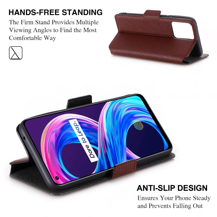 For OPPO Realme 8 / 8 Pro MUXMA MX115 Cross Texture Oil Edge Flip Leather Phone Case