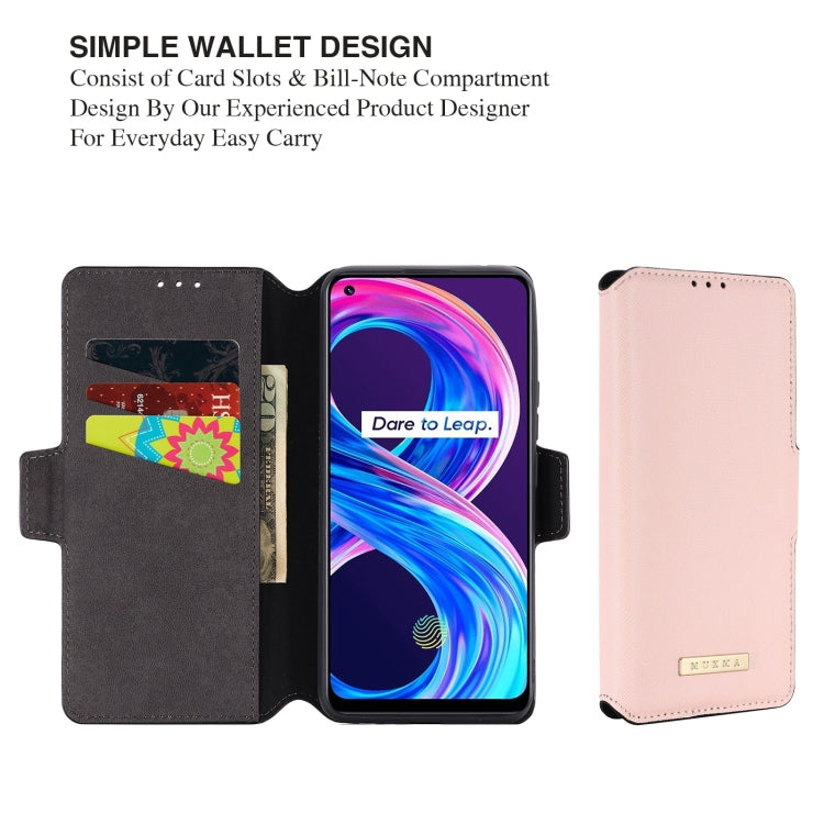 For OPPO Realme 8 / 8 Pro MUXMA MX115 Cross Texture Oil Edge Flip Leather Phone Case
