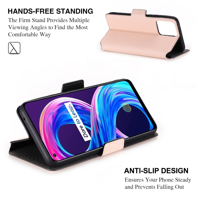 For OPPO Realme 8 / 8 Pro MUXMA MX115 Cross Texture Oil Edge Flip Leather Phone Case