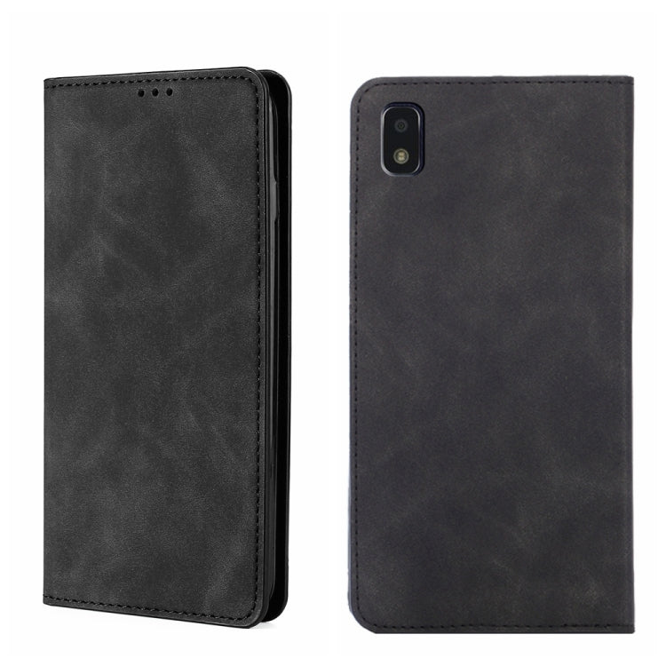 For ZTE Blade L210 Skin Feel Magnetic Flip Leather Phone Case