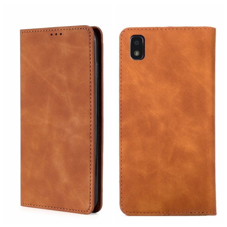 For ZTE Blade L210 Skin Feel Magnetic Flip Leather Phone Case