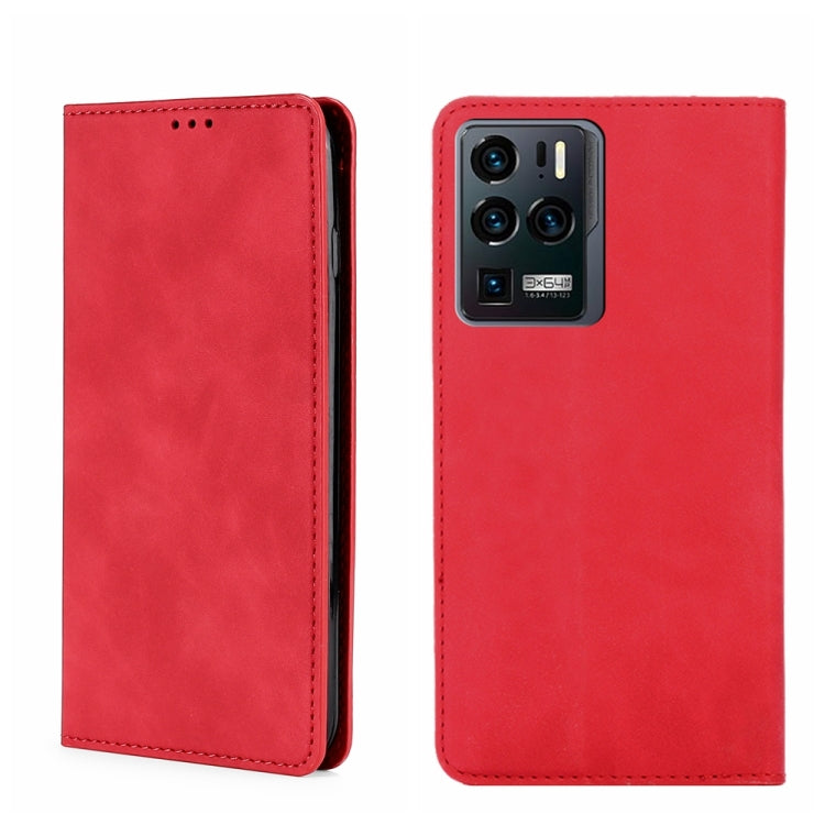 For ZTE Axon 30 Ultra 5G Skin Feel Magnetic Flip Leather Phone Case