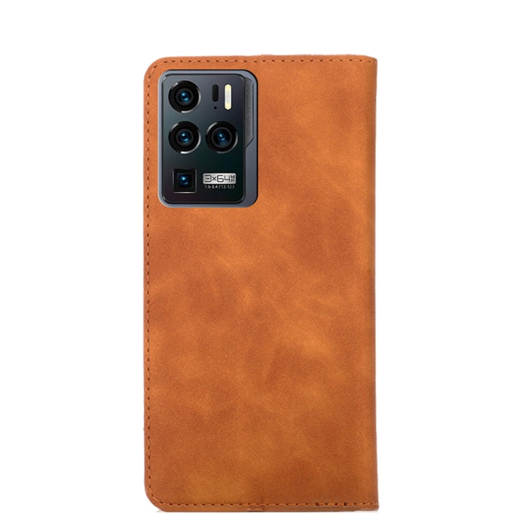 For ZTE Axon 30 Ultra 5G Skin Feel Magnetic Flip Leather Phone Case