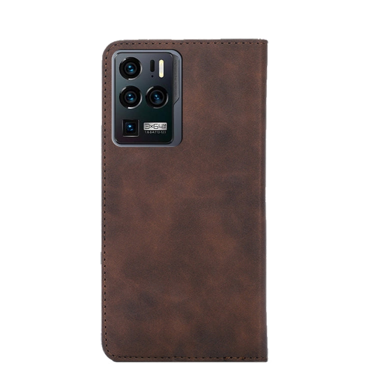For ZTE Axon 30 Ultra 5G Skin Feel Magnetic Flip Leather Phone Case