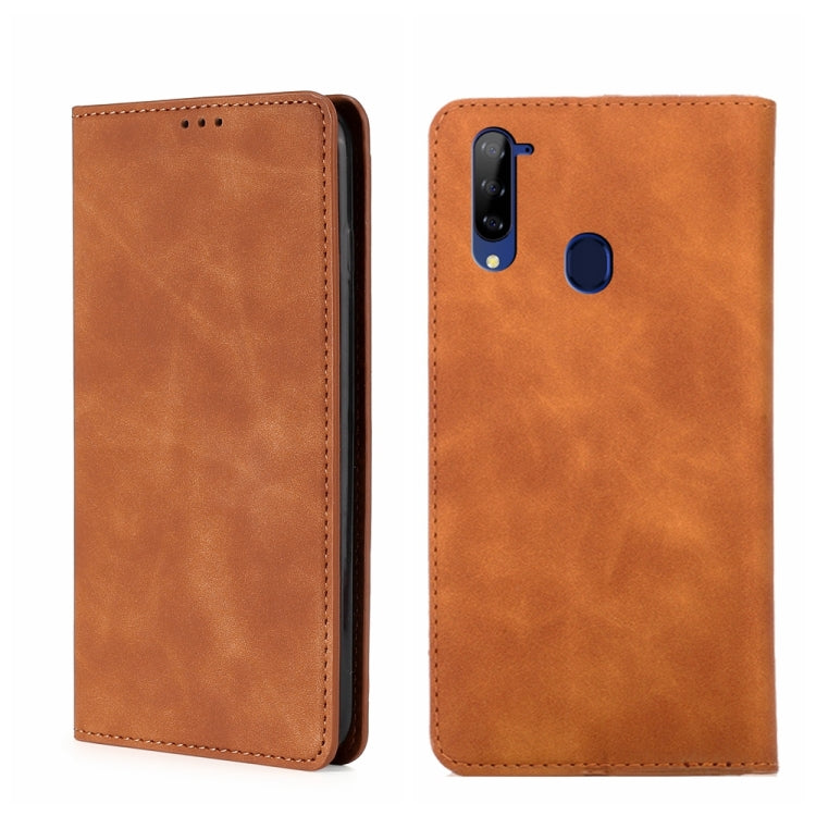 For ZTE Libero 5G Skin Feel Magnetic Flip Leather Phone Case