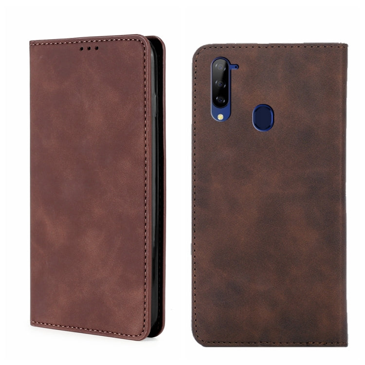 For ZTE Libero 5G Skin Feel Magnetic Flip Leather Phone Case