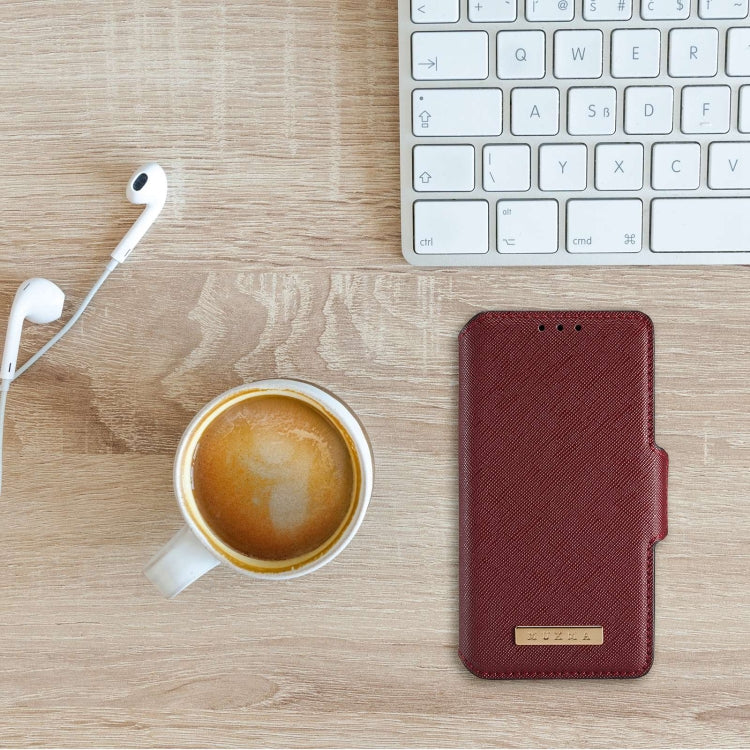 For iPhone 12 MUXMA MX115 Cross Texture Oil Edge Flip Leather Phone Case