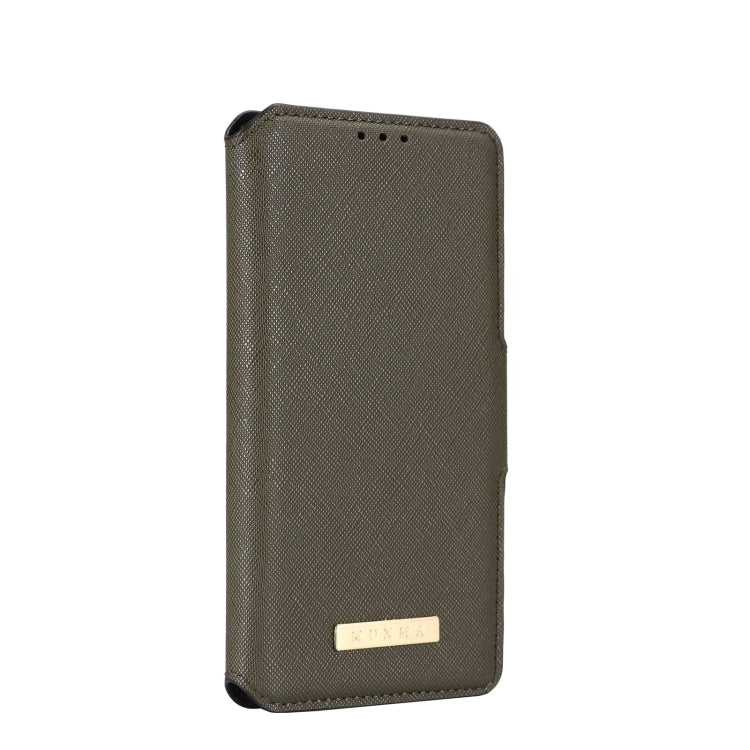 For iPhone 13 MUXMA MX115 Cross Texture Oil Edge Flip Leather Phone Case