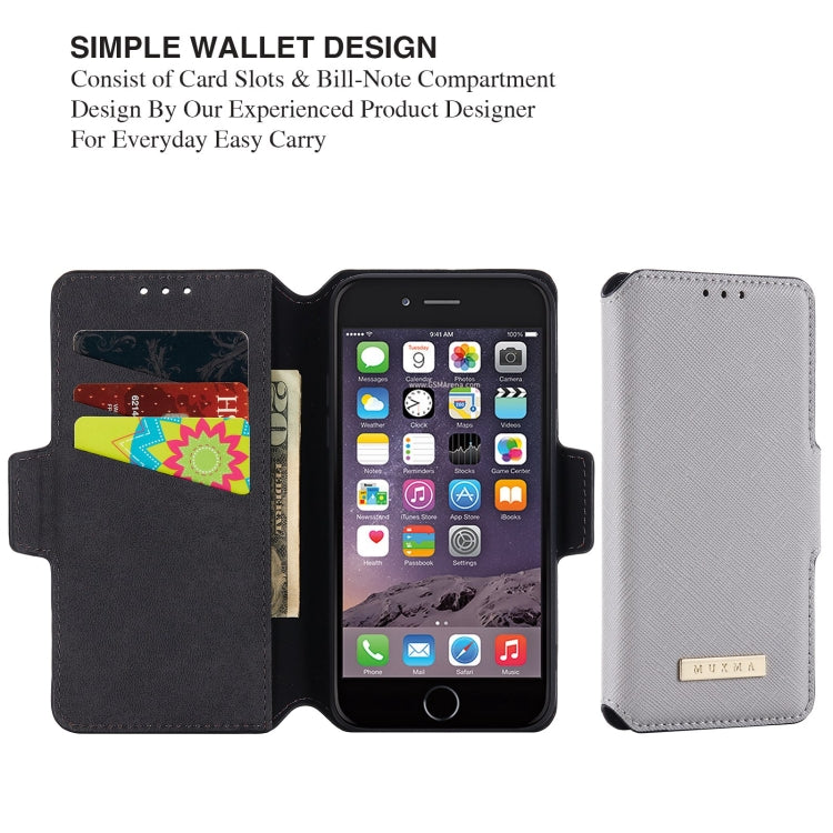 MUXMA MX115 Cross Texture Oil Edge Flip Leather Phone Case For iPhone 6s / 6