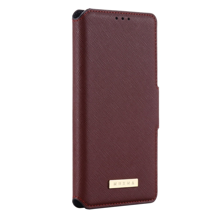 MUXMA MX115 Cross Texture Oil Edge Flip Leather Phone Case For iPhone 6s Plus / 6 Plus