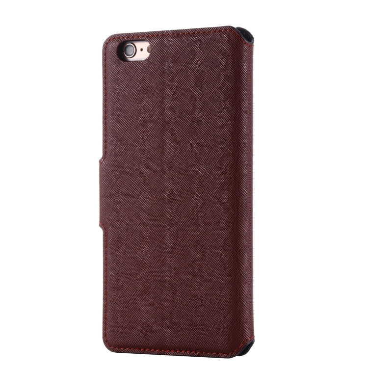 MUXMA MX115 Cross Texture Oil Edge Flip Leather Phone Case For iPhone 6s Plus / 6 Plus