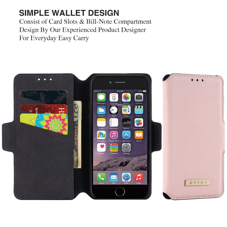 MUXMA MX115 Cross Texture Oil Edge Flip Leather Phone Case For iPhone 6s Plus / 6 Plus