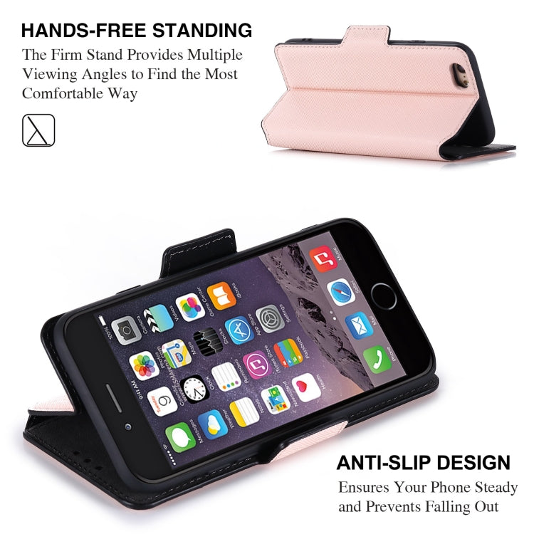 MUXMA MX115 Cross Texture Oil Edge Flip Leather Phone Case For iPhone 6s Plus / 6 Plus