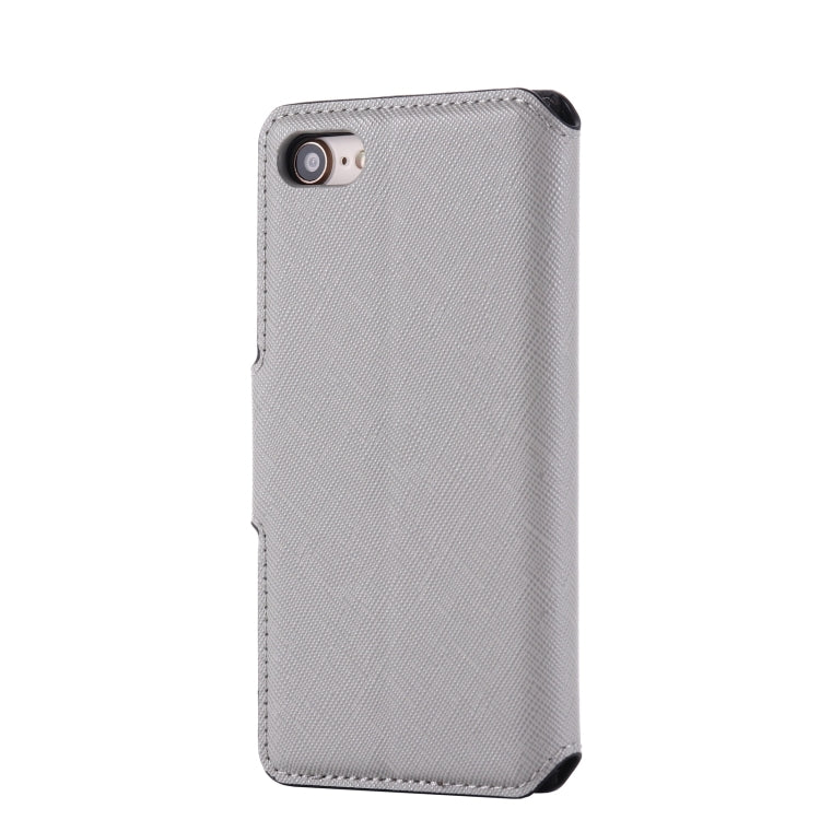 For iPhone SE 2022 / SE 2020 / 8 / 7 MUXMA MX115 Cross Texture Oil Edge Flip Leather Phone Case