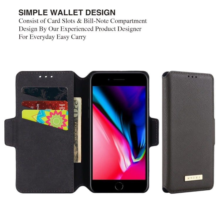 MUXMA MX115 Cross Texture Oil Edge Flip Leather Phone Case For iPhone 8 Plus / 7 Plus