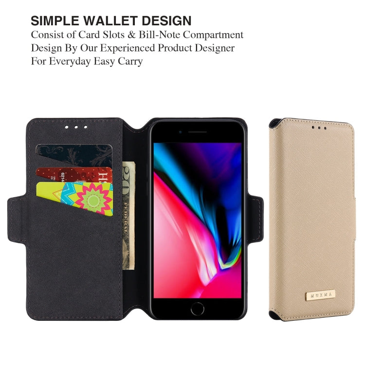 MUXMA MX115 Cross Texture Oil Edge Flip Leather Phone Case For iPhone 8 Plus / 7 Plus