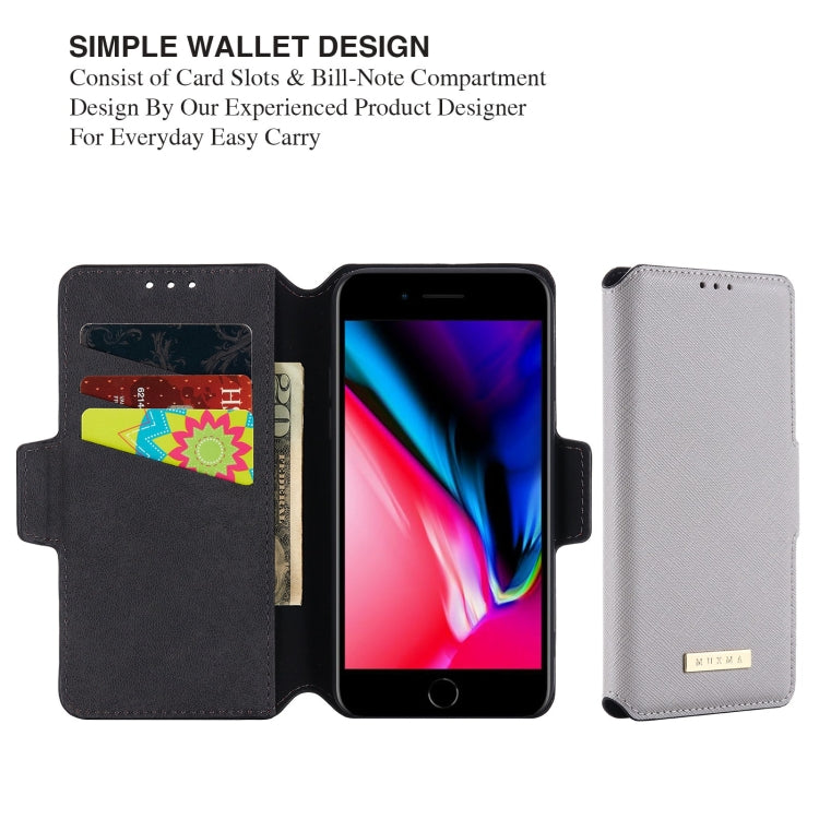 MUXMA MX115 Cross Texture Oil Edge Flip Leather Phone Case For iPhone 8 Plus / 7 Plus