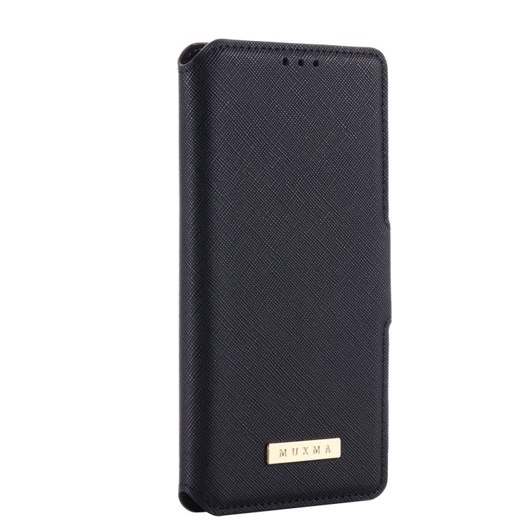 For iPhone 11 MUXMA MX115 Cross Texture Oil Edge Flip Leather Phone Case