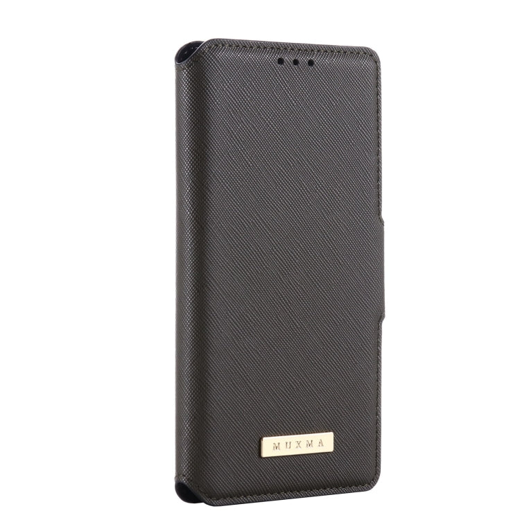 For iPhone 11 MUXMA MX115 Cross Texture Oil Edge Flip Leather Phone Case