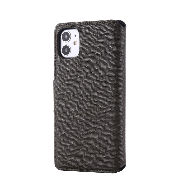 For iPhone 11 MUXMA MX115 Cross Texture Oil Edge Flip Leather Phone Case