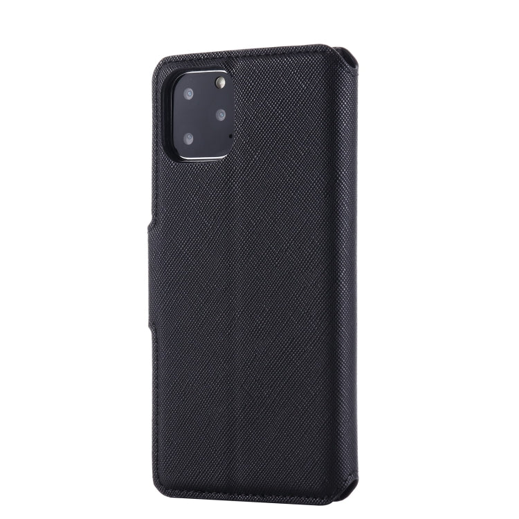 For iPhone 11 Pro MUXMA MX115 Cross Texture Oil Edge Flip Leather Phone Case