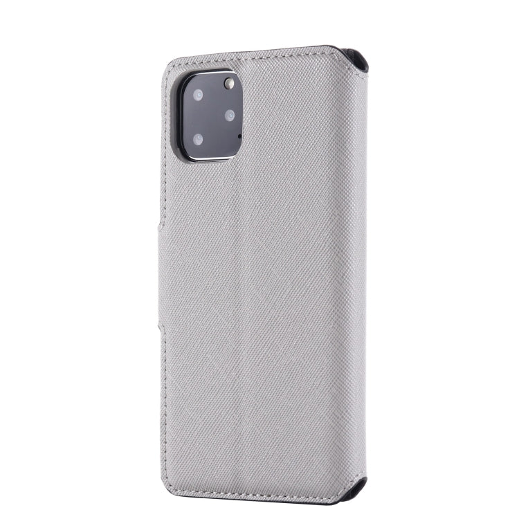 For iPhone 11 Pro MUXMA MX115 Cross Texture Oil Edge Flip Leather Phone Case