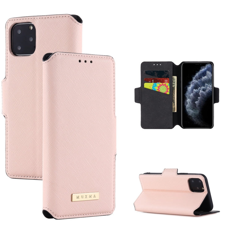 For iPhone 11 Pro MUXMA MX115 Cross Texture Oil Edge Flip Leather Phone Case