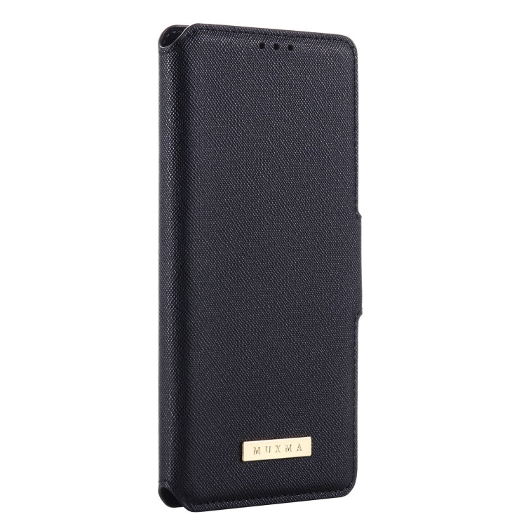 For iPhone 11 Pro Max MUXMA MX115 Cross Texture Oil Edge Flip Leather Phone Case