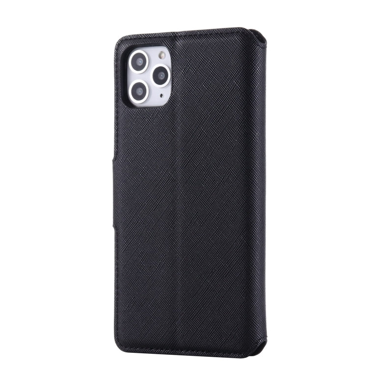 For iPhone 11 Pro Max MUXMA MX115 Cross Texture Oil Edge Flip Leather Phone Case