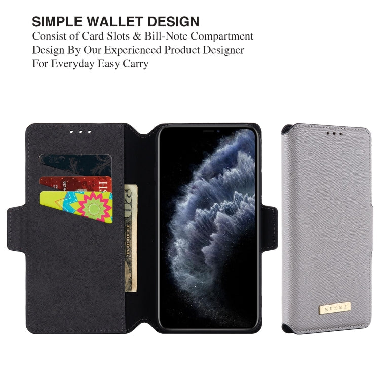 For iPhone 11 Pro Max MUXMA MX115 Cross Texture Oil Edge Flip Leather Phone Case