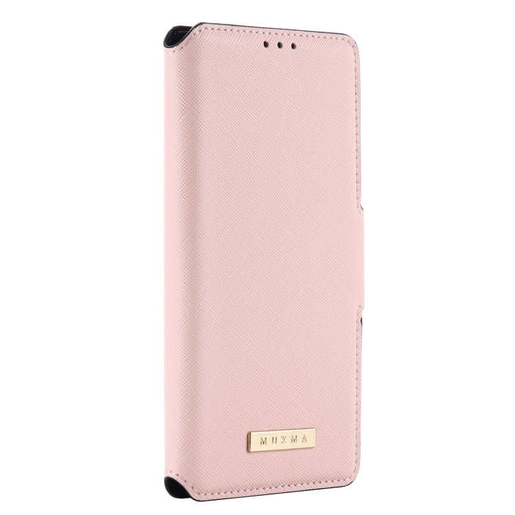 For iPhone 11 Pro Max MUXMA MX115 Cross Texture Oil Edge Flip Leather Phone Case