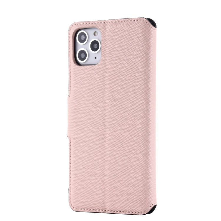 For iPhone 11 Pro Max MUXMA MX115 Cross Texture Oil Edge Flip Leather Phone Case