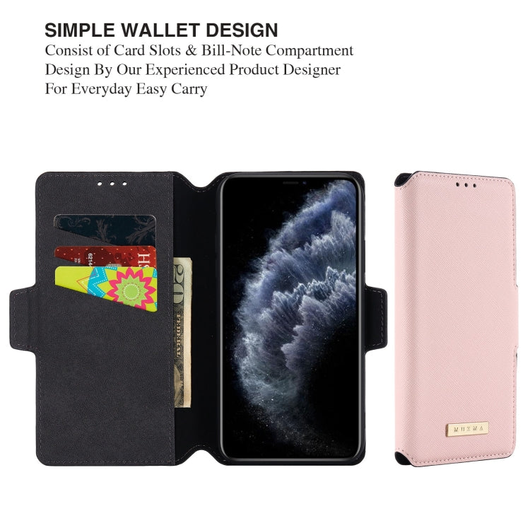 For iPhone 11 Pro Max MUXMA MX115 Cross Texture Oil Edge Flip Leather Phone Case