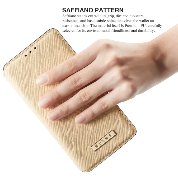 For iPhone X / XS MUXMA MX115 Cross Texture Oil Edge Flip Leather Phone Case