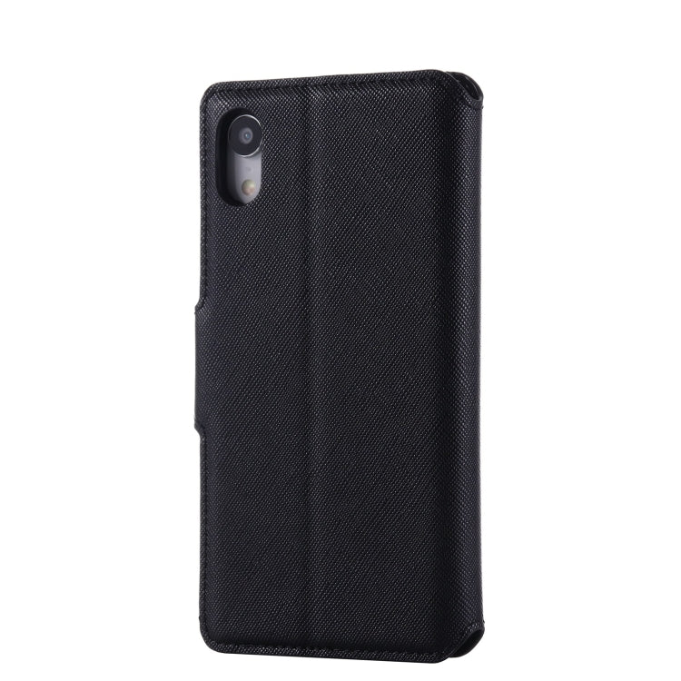 For iPhone XR MUXMA MX115 Cross Texture Oil Edge Flip Leather Phone Case