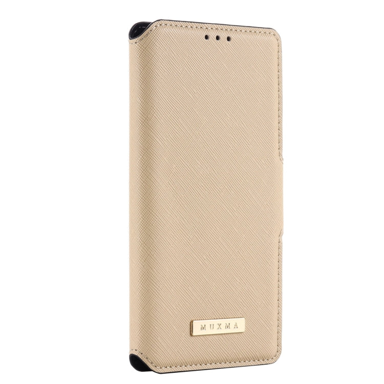 For iPhone XR MUXMA MX115 Cross Texture Oil Edge Flip Leather Phone Case