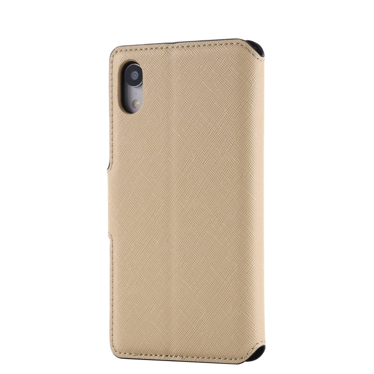For iPhone XR MUXMA MX115 Cross Texture Oil Edge Flip Leather Phone Case