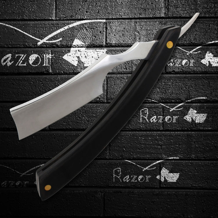 Z-19 Retro Classic Stainless Steel Straight Edge Razor Folding Manual Shaving Shaver Beard Cutter with Black Wood Handle(White Blade)