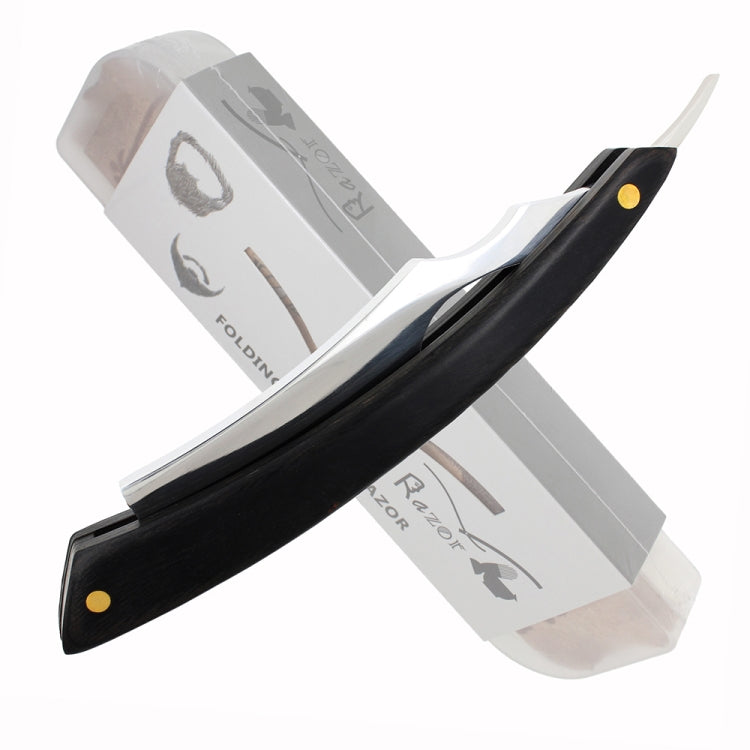 Z-19 Retro Classic Stainless Steel Straight Edge Razor Folding Manual Shaving Shaver Beard Cutter with Black Wood Handle(White Blade)