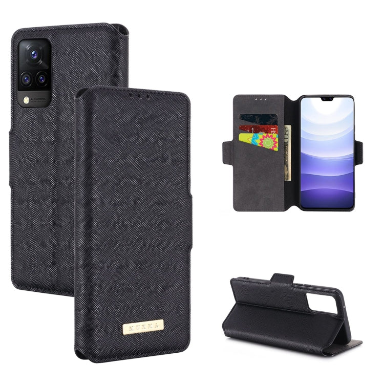 For vivo S9 MUXMA MX115 Cross Texture Oil Edge Flip Leather Phone Case