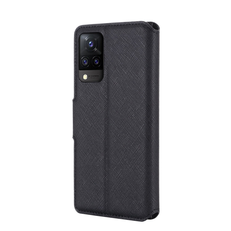 For vivo S9 MUXMA MX115 Cross Texture Oil Edge Flip Leather Phone Case