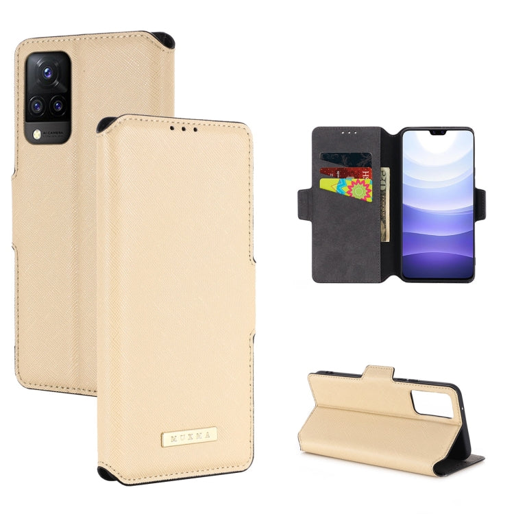 For vivo S9 MUXMA MX115 Cross Texture Oil Edge Flip Leather Phone Case