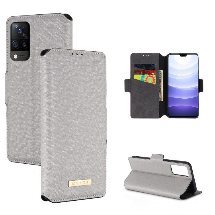 For vivo S9 MUXMA MX115 Cross Texture Oil Edge Flip Leather Phone Case