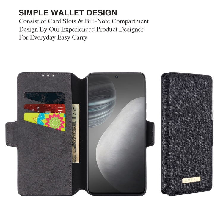 For vivo X60 5G MUXMA MX115 Cross Texture Oil Edge Flip Leather Phone Case